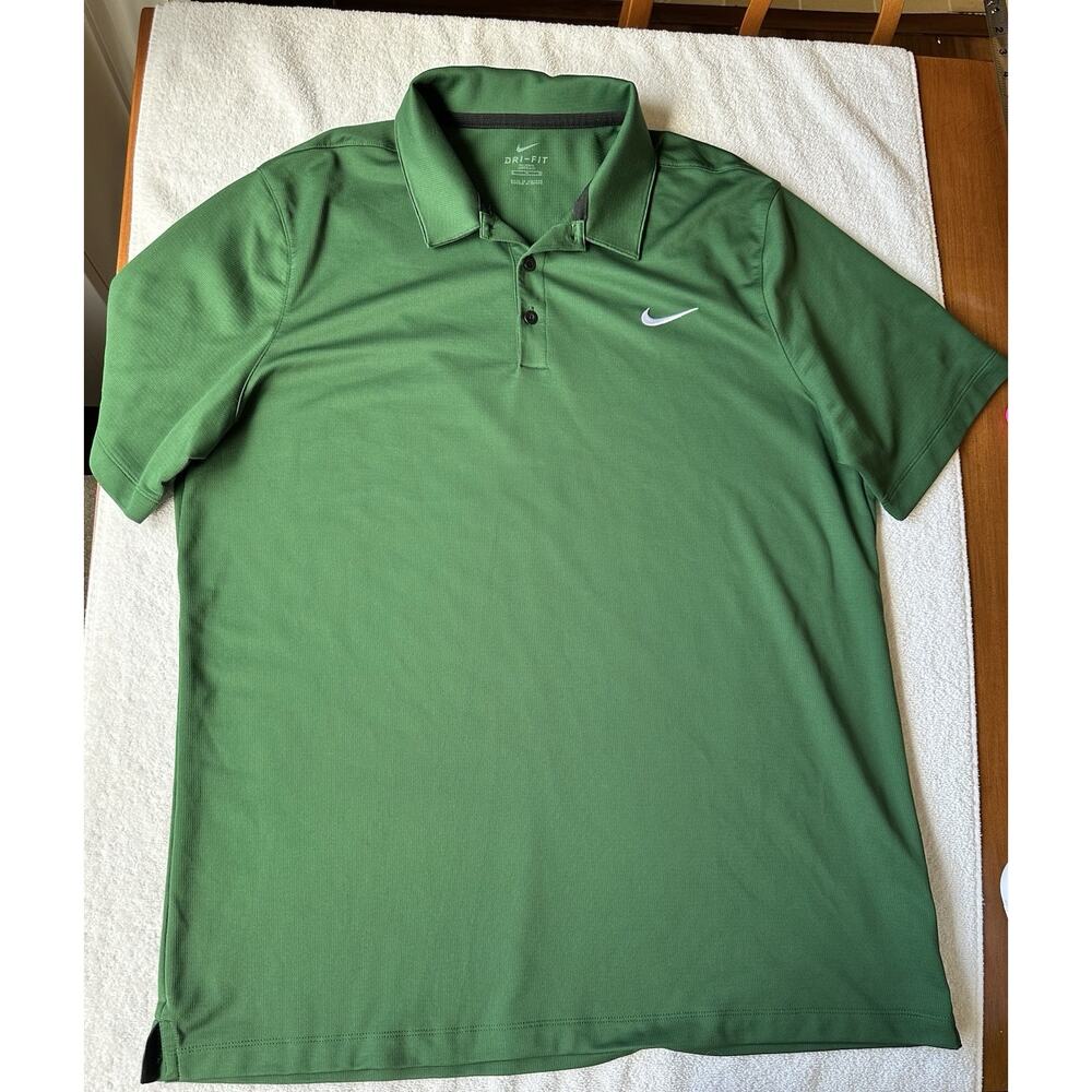 Nike Dri-FIT Men's Green XL Polo Shirt Golf Breathable Lightweight Short Sleeve